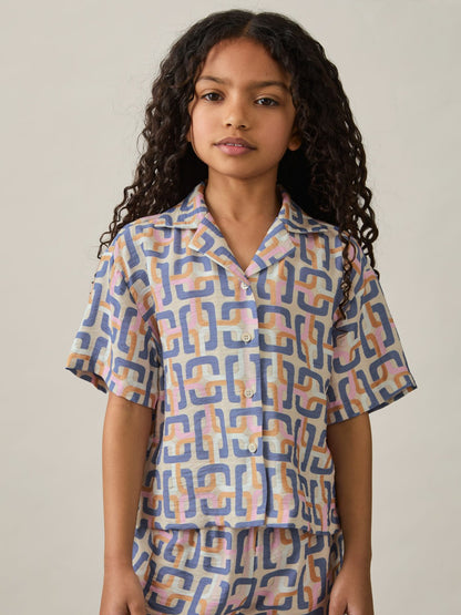 4-9 yrs Geometric Chain Print Shirt in Multi | Reiss Children & Baby Trending