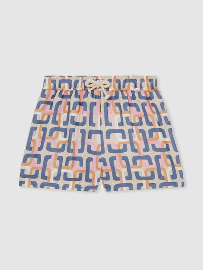 9-13 yrs Geometric Chain Print Shorts in Multi | Reiss Children & Baby Recommended
