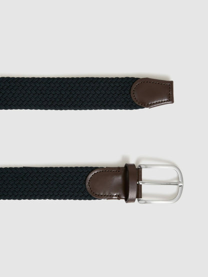 Woven Belt in Navy | Reiss Men Signature