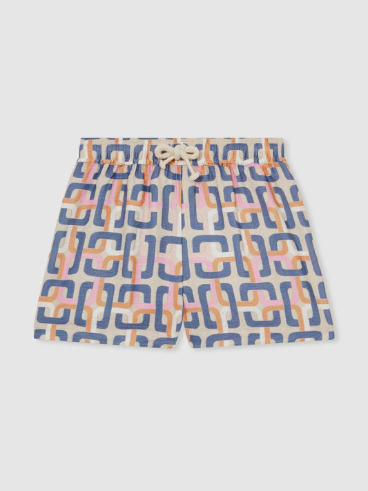 13-14 yrs Geometric Chain Print Shorts in Multi | Reiss Children & Baby Signature