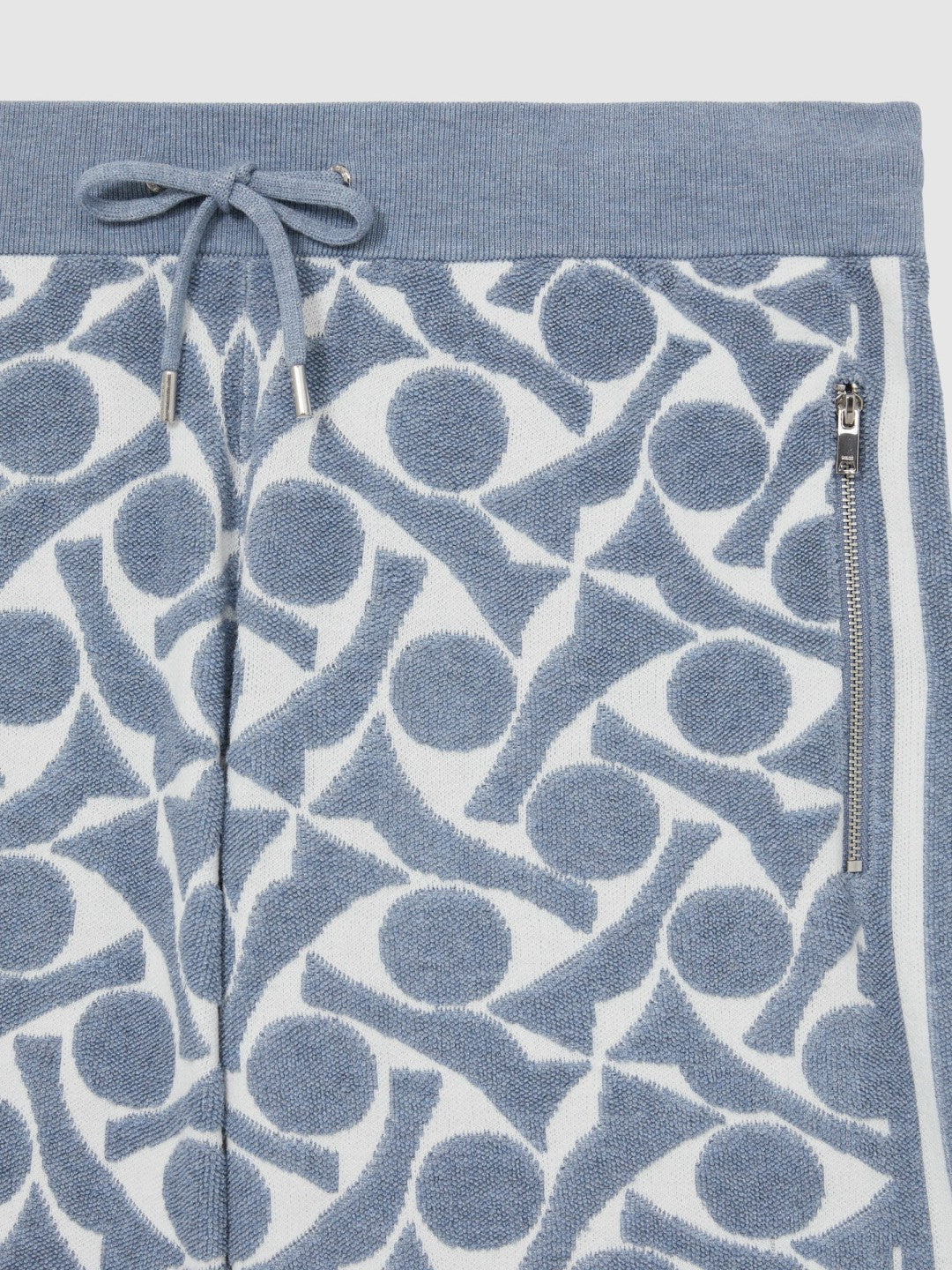 Abstract-Pattern Towelling Shorts in Soft Blue/White | Reiss Men Recommended