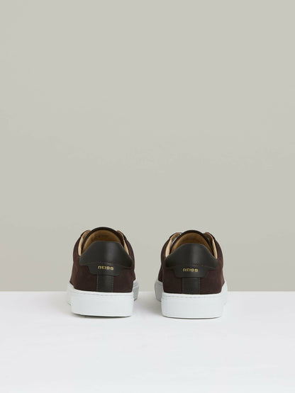 Nubuck-Leather Low-Top Trainers in Dark Chocolate Brown | Reiss Men Exclusive
