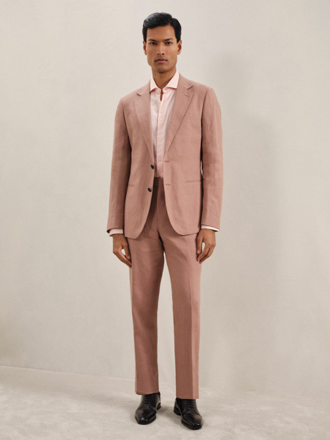Single-Breasted Linen Suit Blazer Slim Fit in Rose Pink | Reiss Men Popular