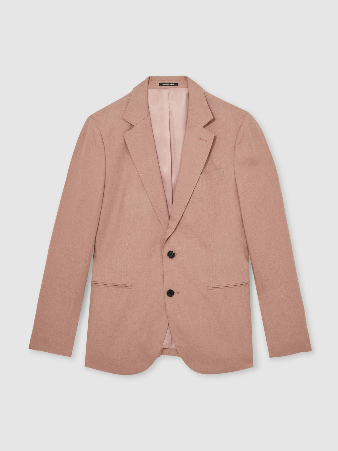 Single-Breasted Linen Suit Blazer Slim Fit in Rose Pink | Reiss Men Popular