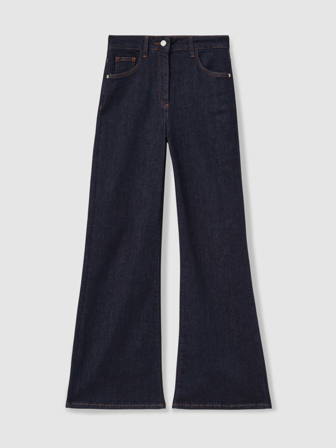 Petite Mid-Rise Flared Jeans in Dark Blue | Reiss Women New
