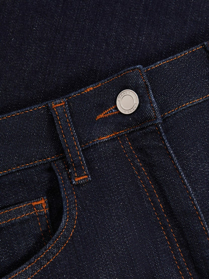 Petite Mid-Rise Flared Jeans in Dark Blue | Reiss Women New