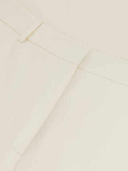 Petite Wide Leg Tailored Trousers in Cream | Reiss Women Best Seller