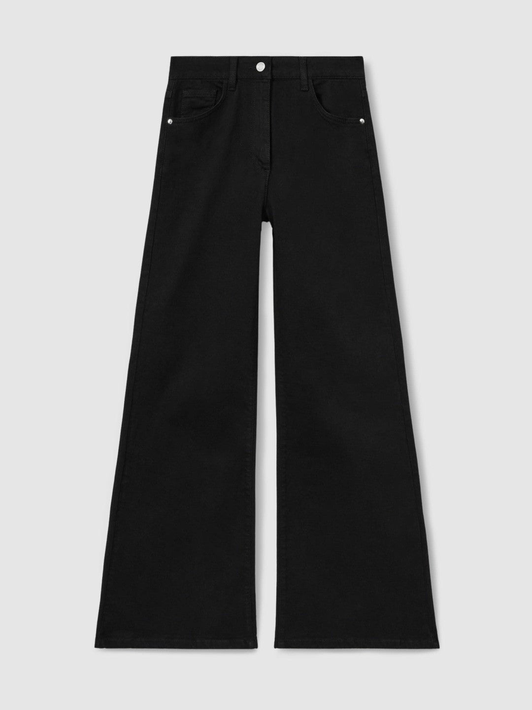 Petite Mid-Rise Flared Jeans in Black | Reiss Women Best Seller