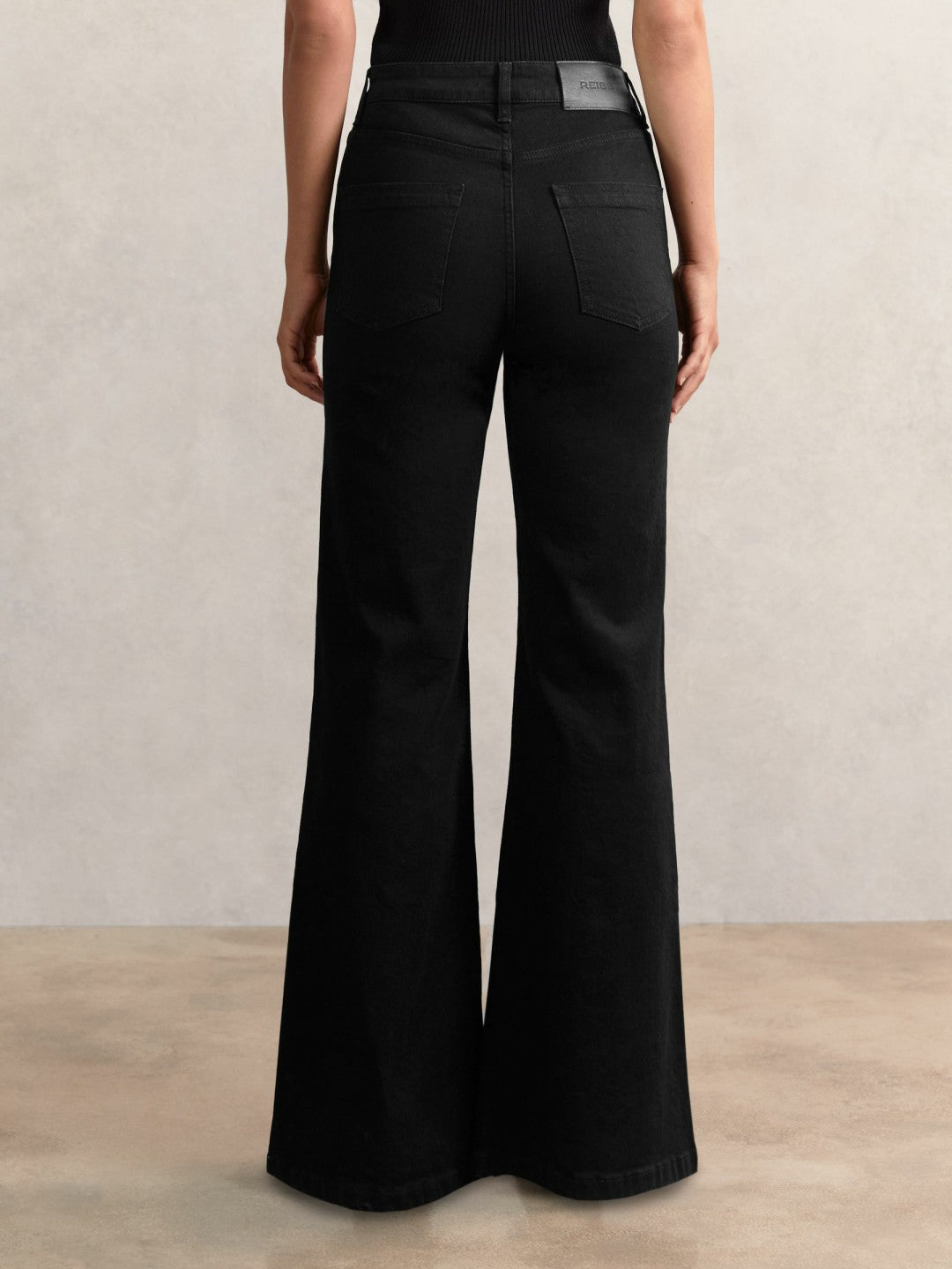 Petite Mid-Rise Flared Jeans in Black | Reiss Women Best Seller