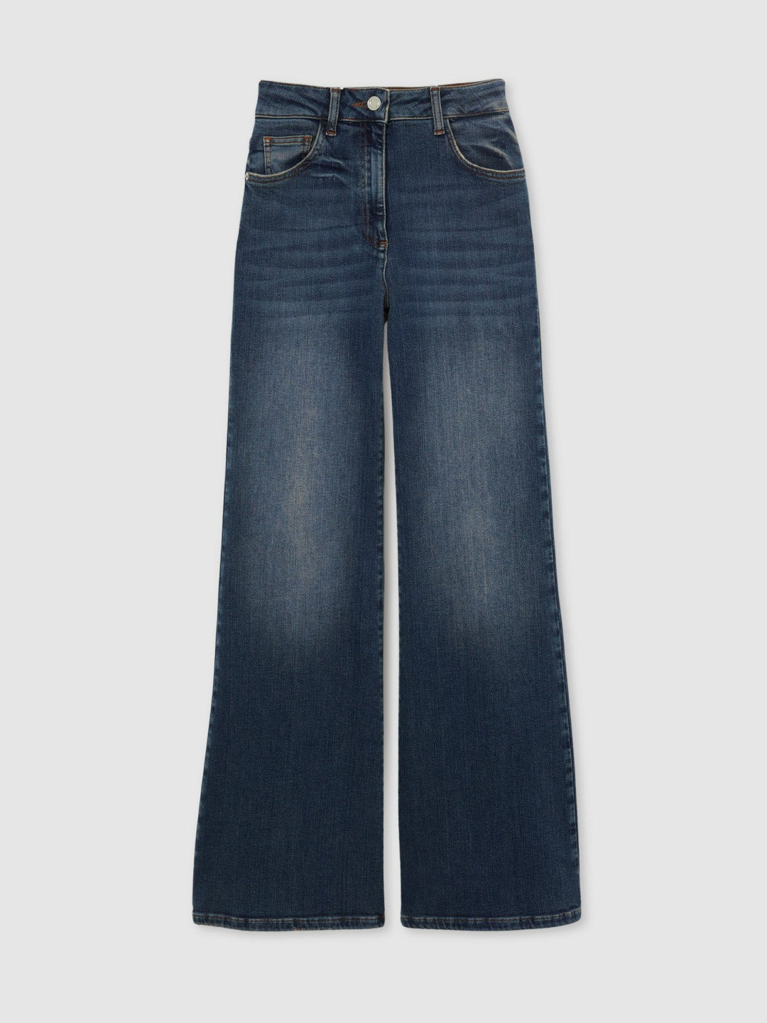 Petite Mid-Rise Flared Jeans in Mid Blue | Reiss Women Recommended