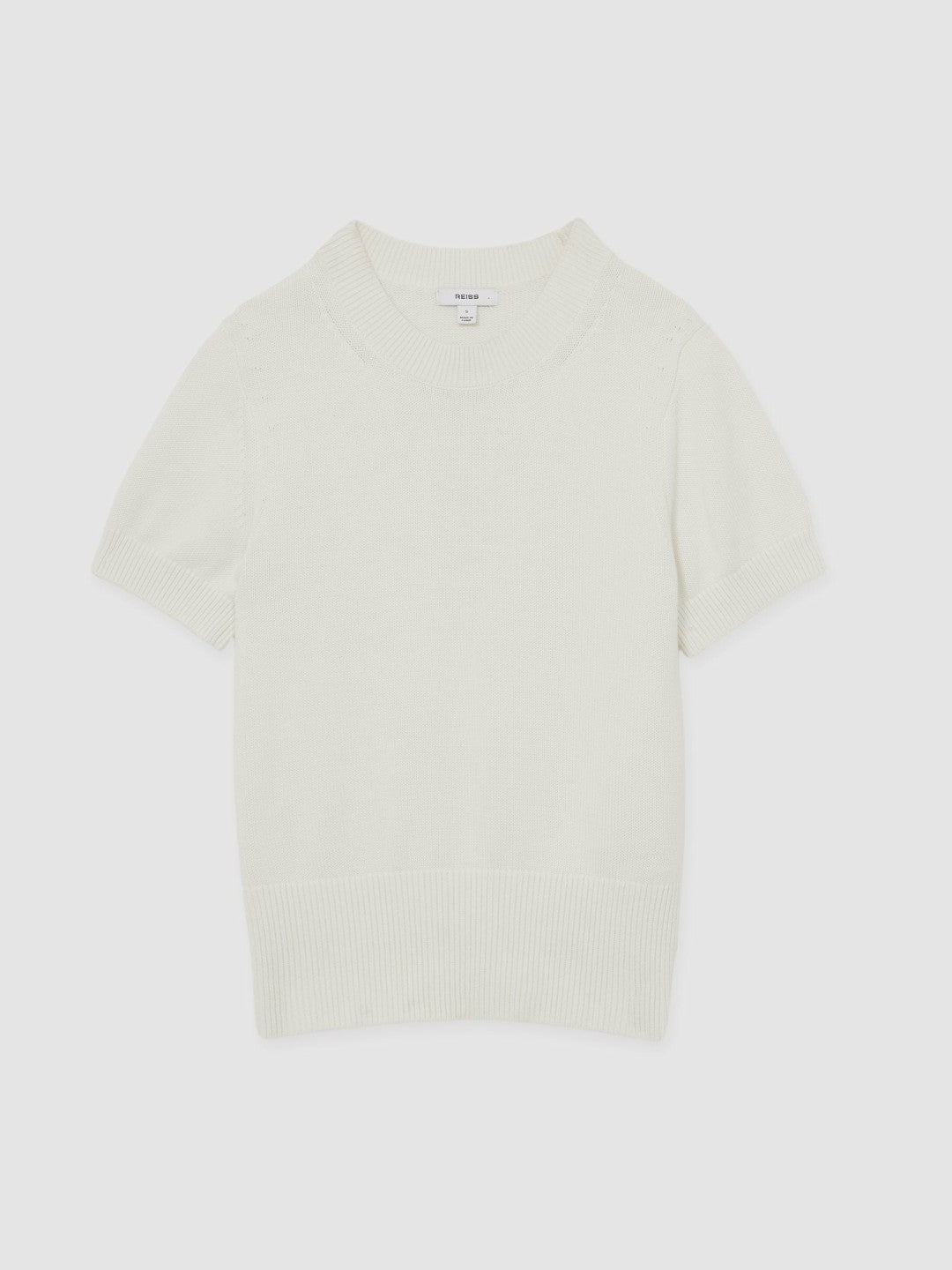 Cotton And Wool Crew-Neck Top in Ivory | Reiss Women Recommended