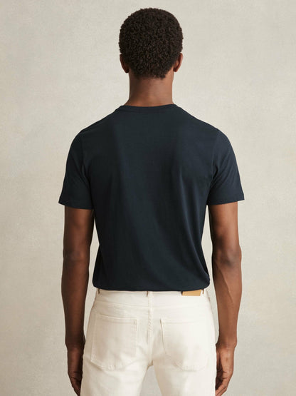 Cotton-Jersey Crew-Neck T-shirts 3 Pack in Navy | Reiss Men Popular