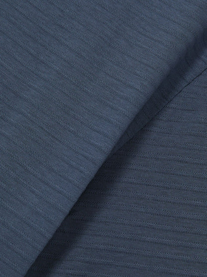 Mercerised-Cotton Ribbed T-Shirt in Airforce Blue | Reiss Men Trending