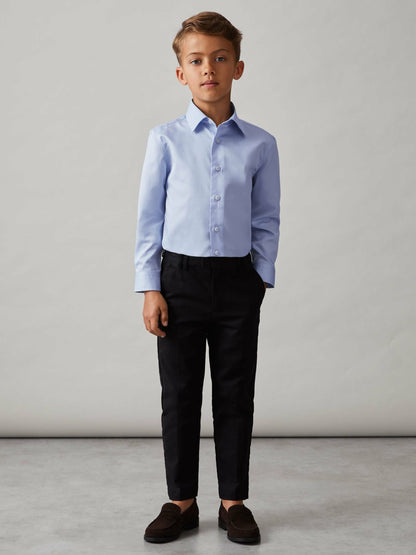 9-13 yrs Slim-Fit Cotton Shirt in Soft Blue | Reiss Children & Baby Recommended