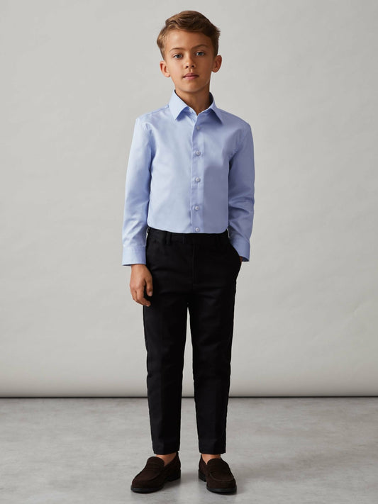 9-13 yrs Slim-Fit Cotton Shirt in Soft Blue | Reiss Children & Baby Recommended