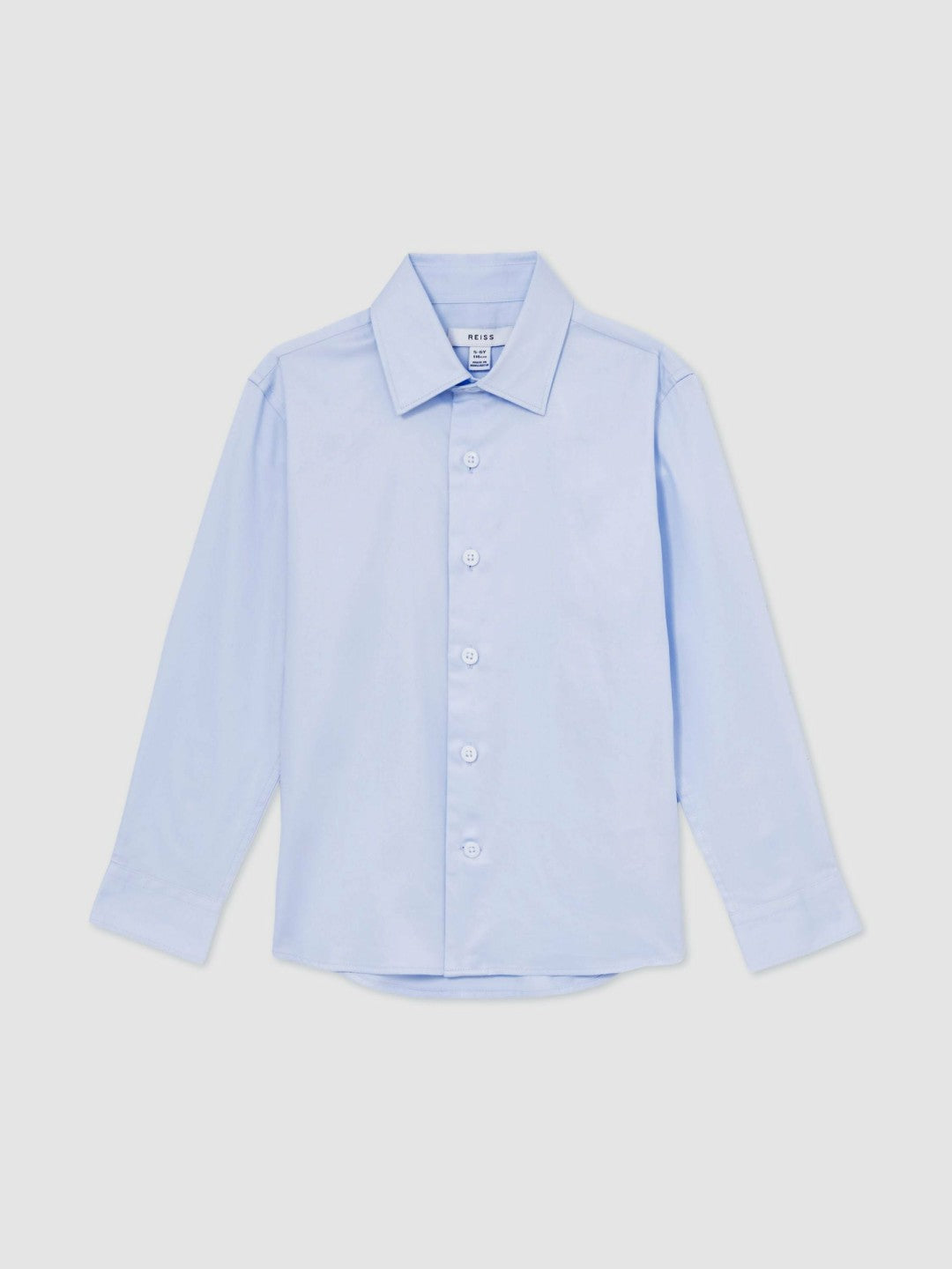 9-13 yrs Slim-Fit Cotton Shirt in Soft Blue | Reiss Children & Baby Recommended