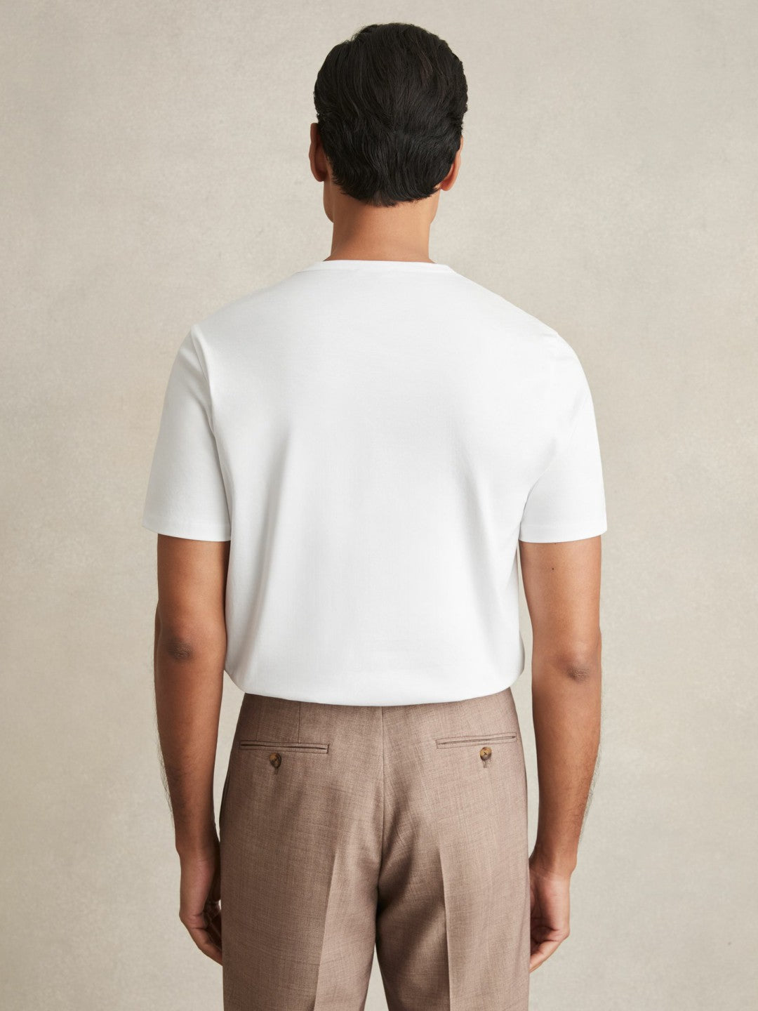 Mercerised-Cotton Crew-Neck T-Shirt in White | Reiss Men Trending