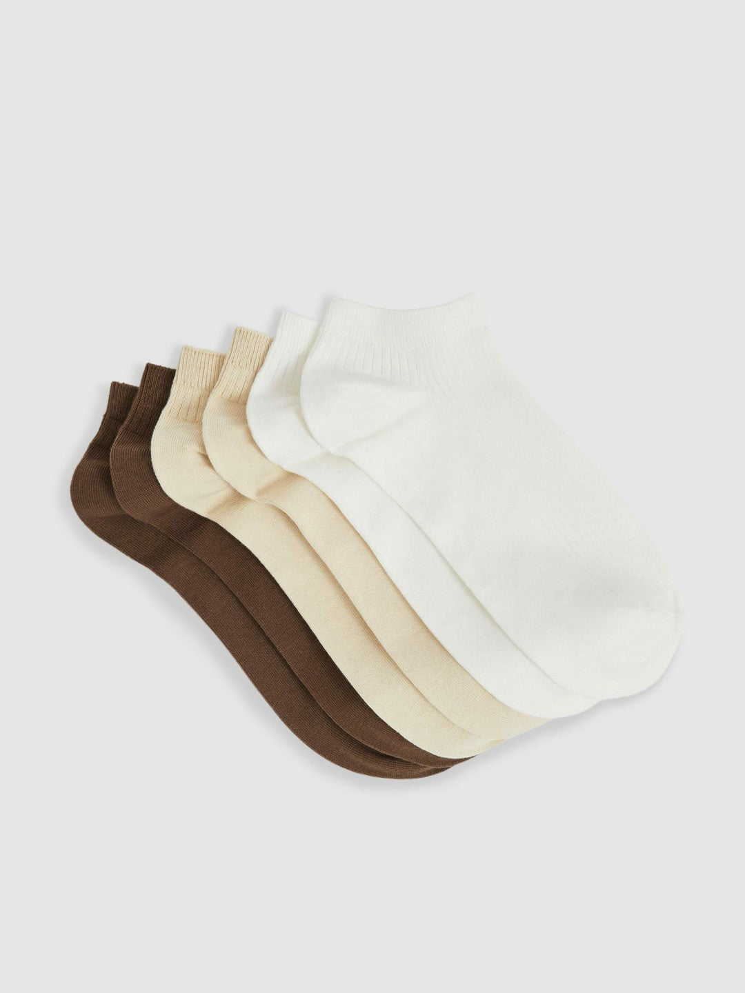 3 Pack of Trainer Socks in Chocolate/White | Reiss Women Recommended