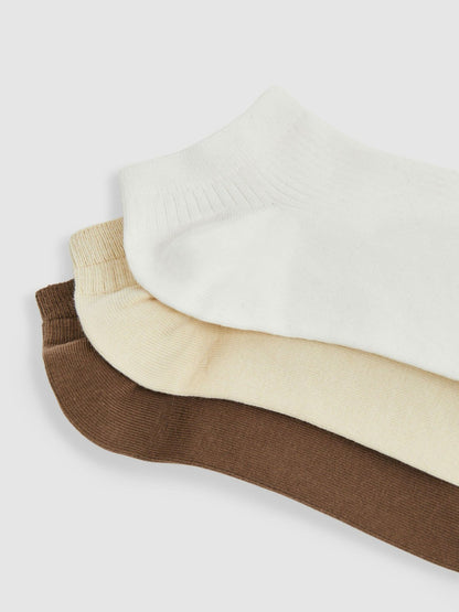 3 Pack of Trainer Socks in Chocolate/White | Reiss Women Recommended