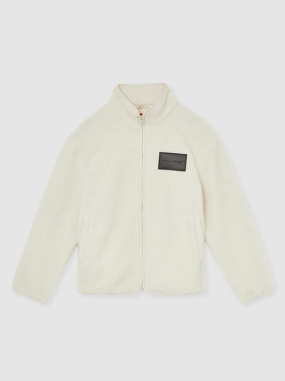 McLaren F1 Team Embroidered Fleece Jacket Unisex Fit in Off White | Reiss Men Trending