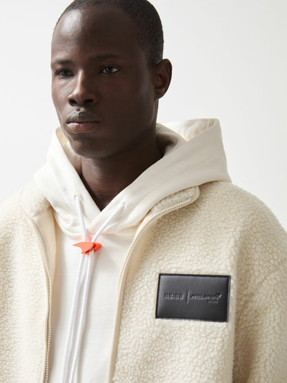 McLaren F1 Team Embroidered Fleece Jacket Unisex Fit in Off White | Reiss Men Trending