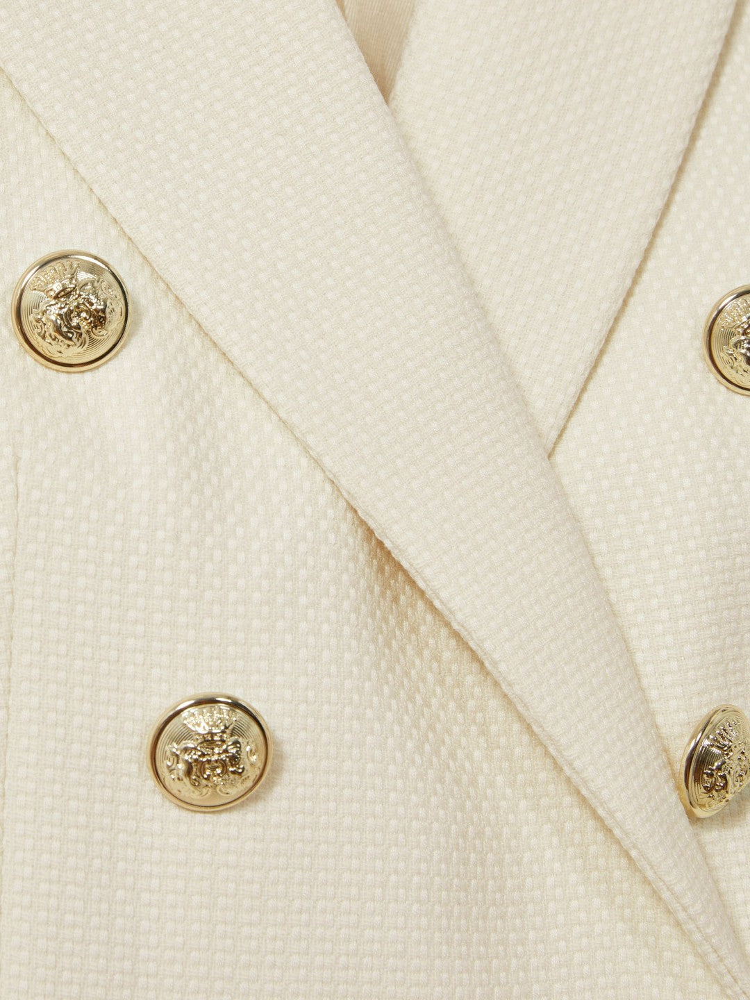 Tailored Fit Textured Double Breasted Blazer in White | Reiss Women Trending