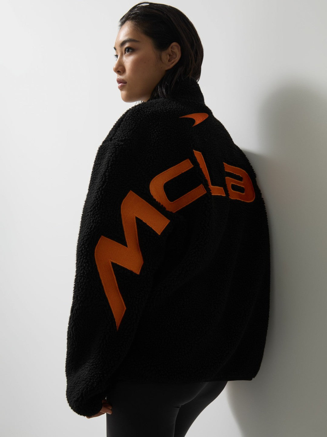 McLaren F1 Team Embroidered Fleece Jacket Unisex Fit in Black | Reiss Men Recommended