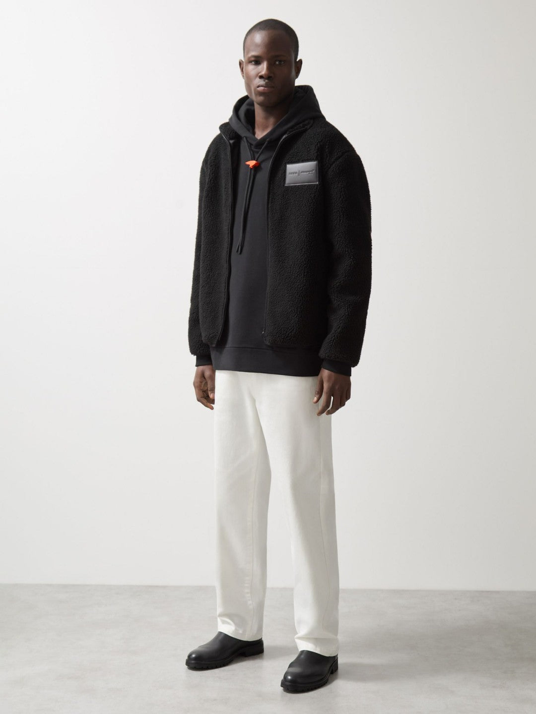 McLaren F1 Team Embroidered Fleece Jacket Unisex Fit in Black | Reiss Men Recommended