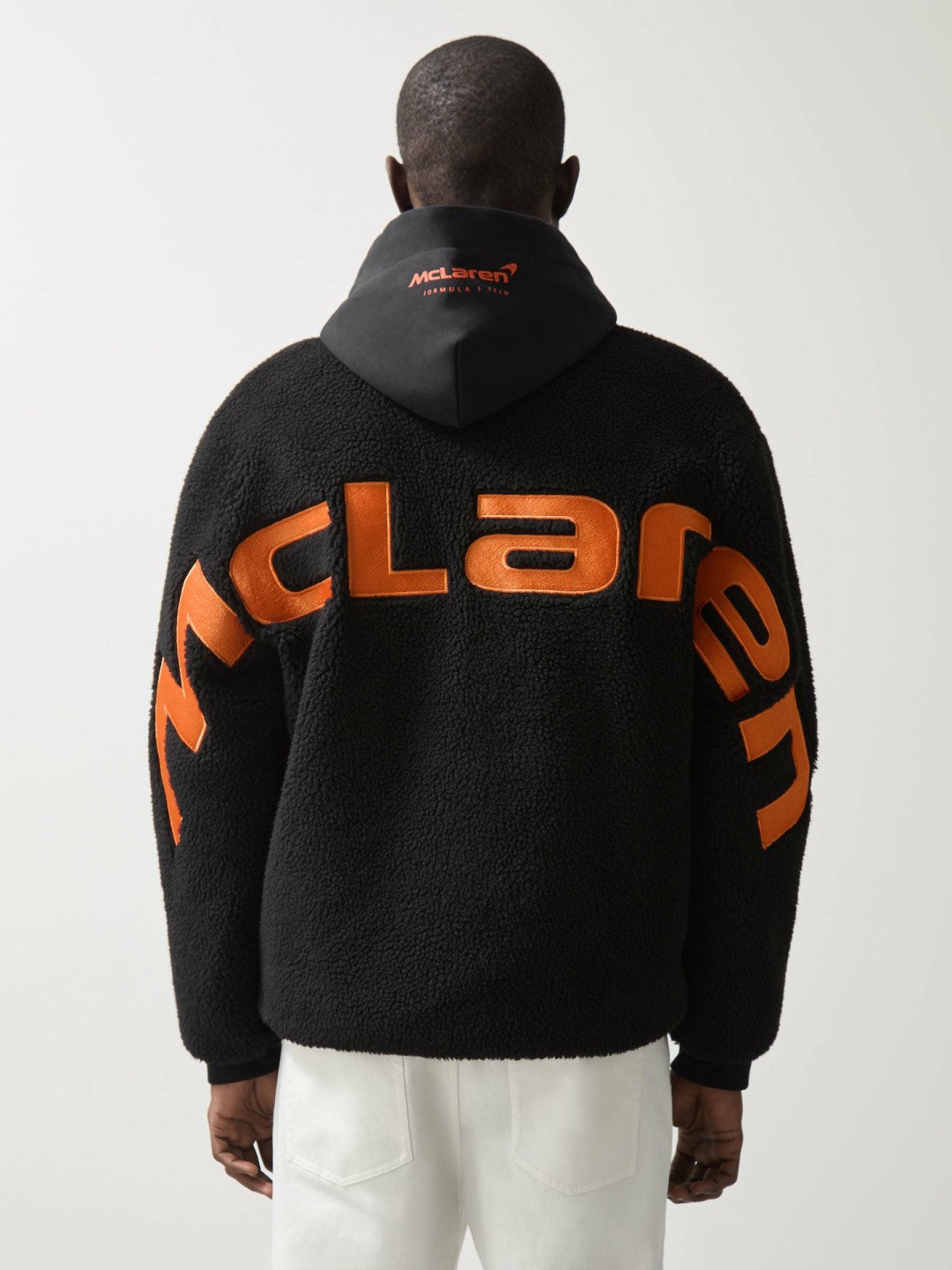 McLaren F1 Team Embroidered Fleece Jacket Unisex Fit in Black | Reiss Men Recommended