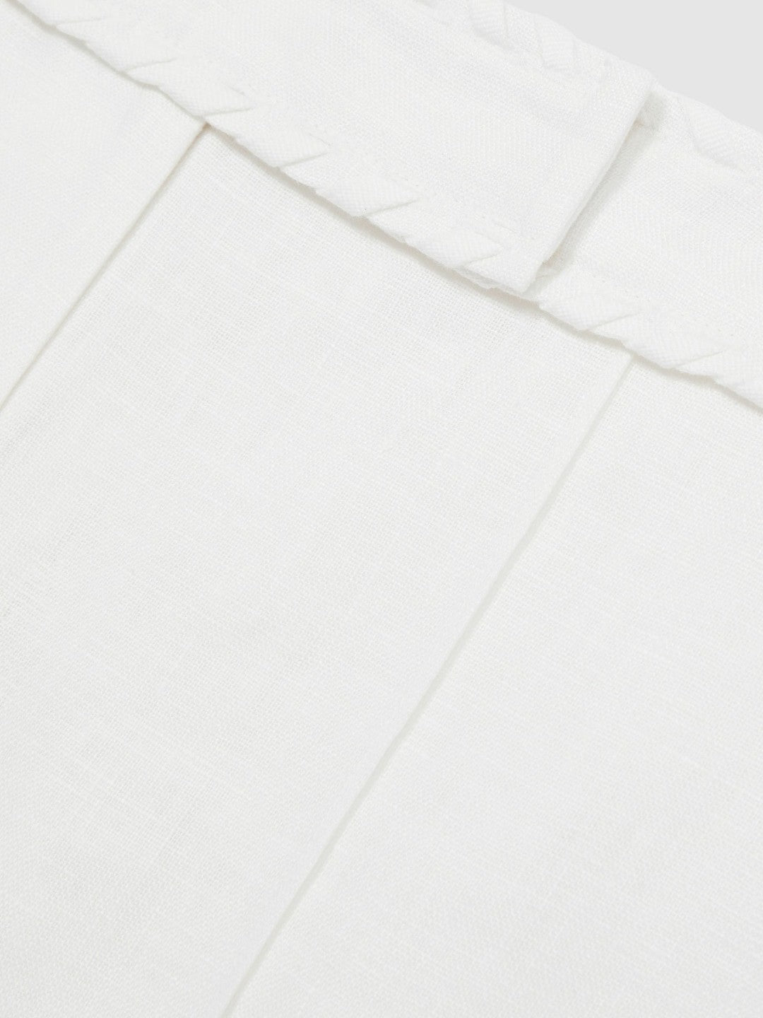 Linen Whipstitch Shorts in White | Reiss Women Exclusive