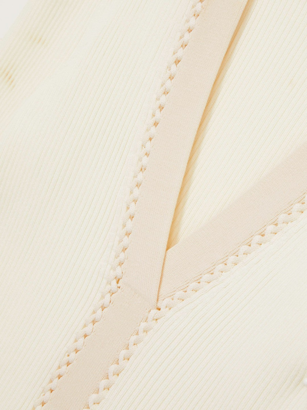 Craft-Stitch Rib-Knit Top in Ivory | Reiss Women Popular