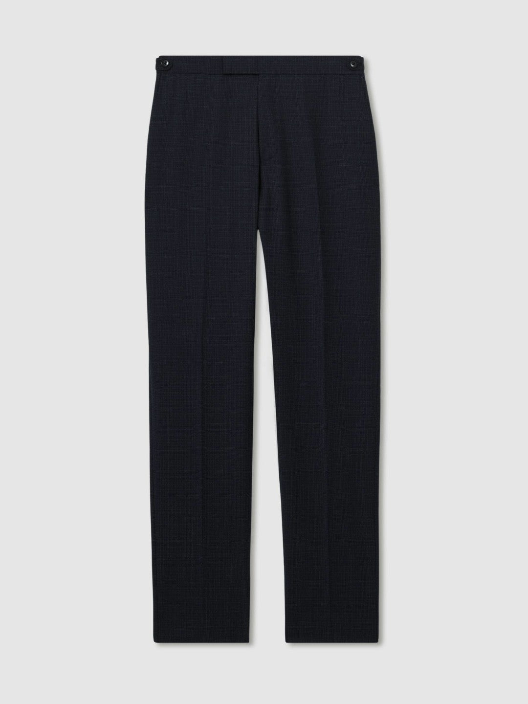Slim-Fit Wool-Blend Textured Tailored Trousers in Navy | Reiss Men Trending