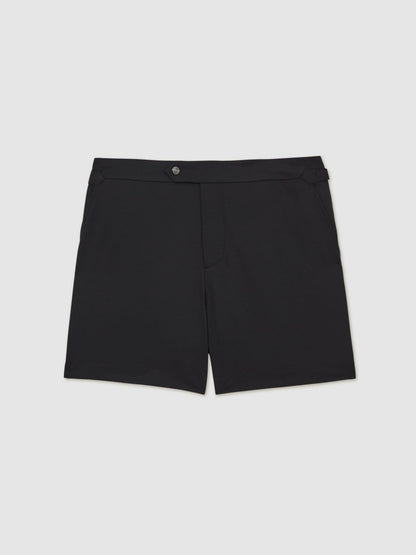 Side-Adjuster Swim Shorts in Black | Reiss Men Signature