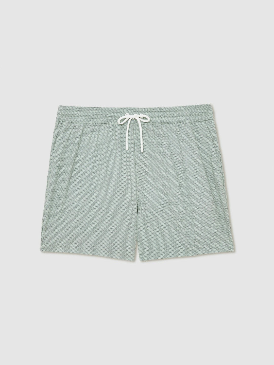 Drawstring Geometric Print Swim Shorts in Pistachio Green | Reiss Men Trending