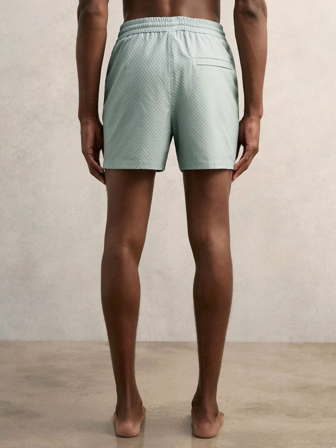 Drawstring Geometric Print Swim Shorts in Pistachio Green | Reiss Men Trending