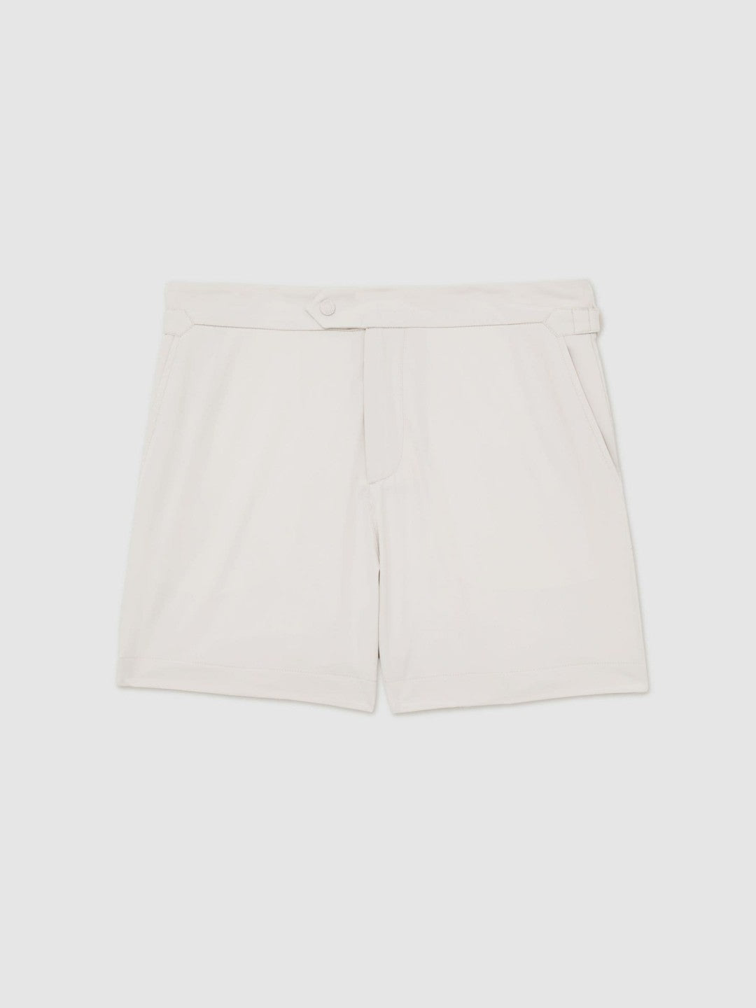 Side-Adjuster Swim Shorts in Off White | Reiss Men New