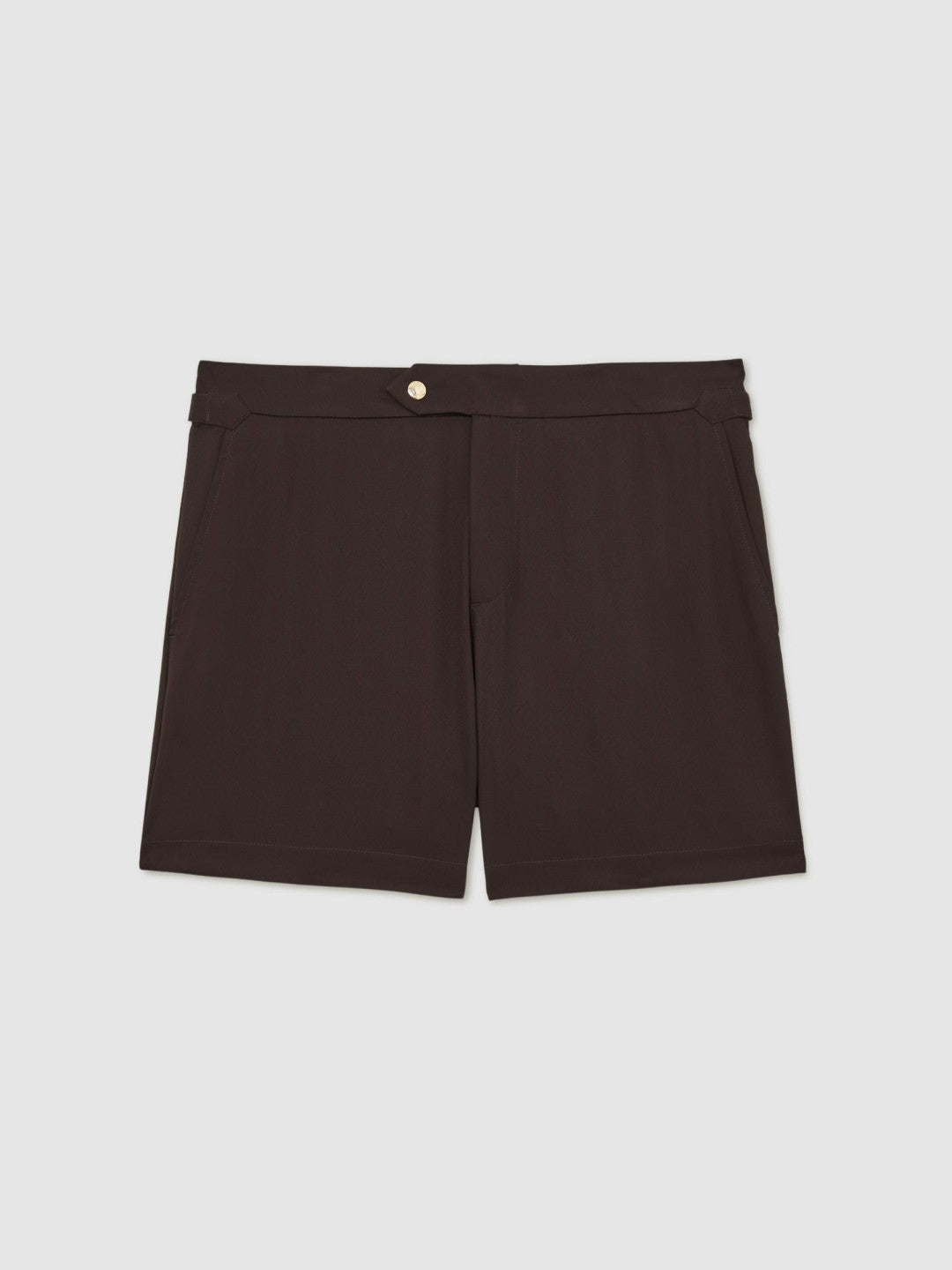 Side-Adjuster Swim Shorts in Chocolate Brown | Reiss Men Best Seller