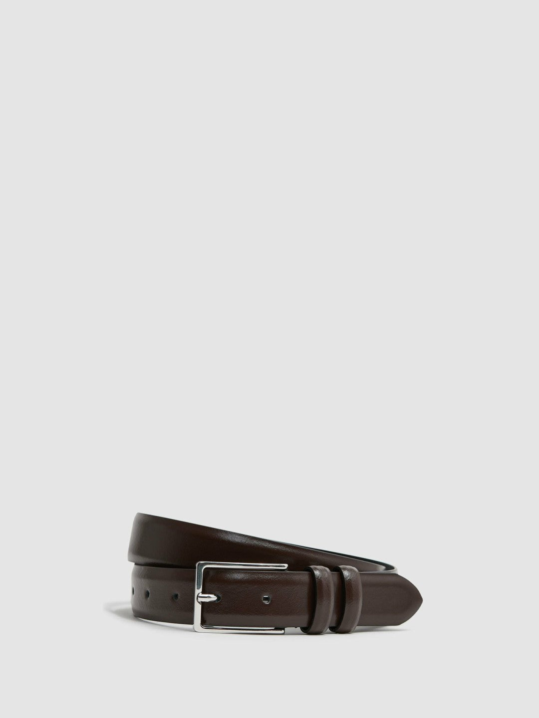 Smooth Leather Belt in Chocolate | Reiss Men Signature