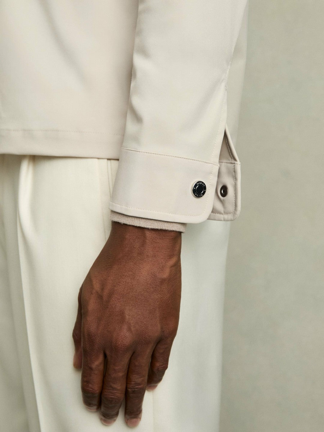 Technical Zip-Through Overshirt in Stone | Reiss Men Signature