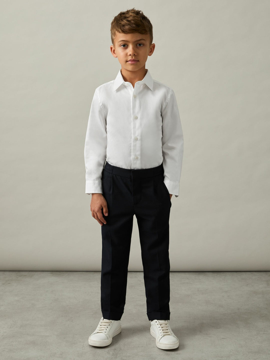 9-13 yrs Slim-Fit Cotton Shirt in White | Reiss Children & Baby Exclusive
