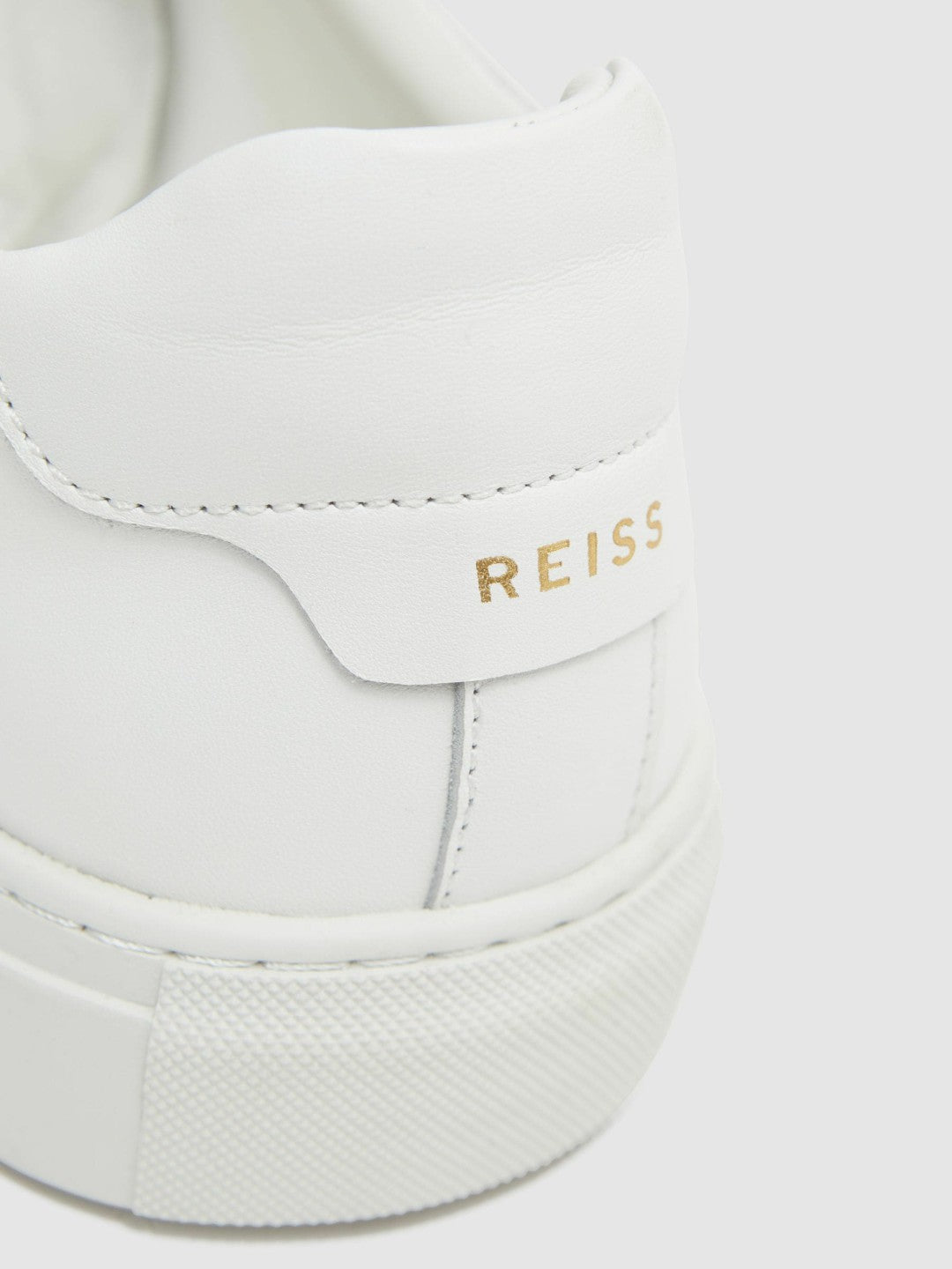 Leather Low-Top Trainers in White | Reiss Men Featured