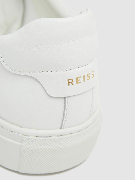 Leather Low-Top Trainers in White | Reiss Men Featured