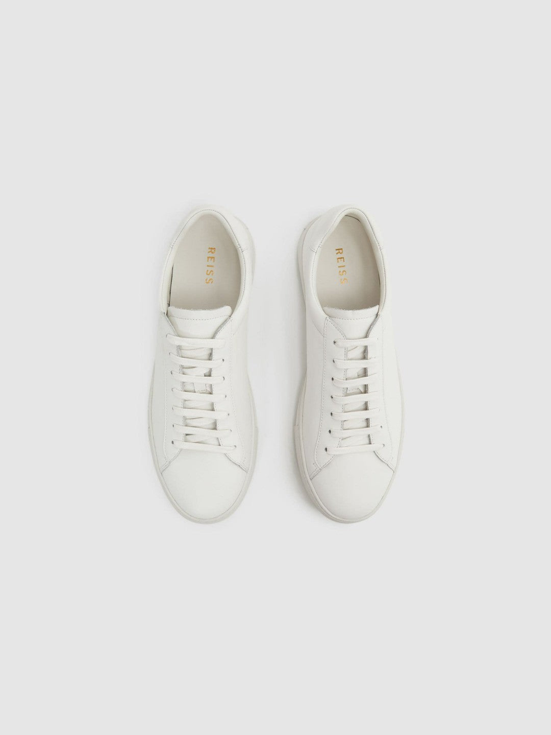 Leather Low-Top Trainers in White | Reiss Men Featured