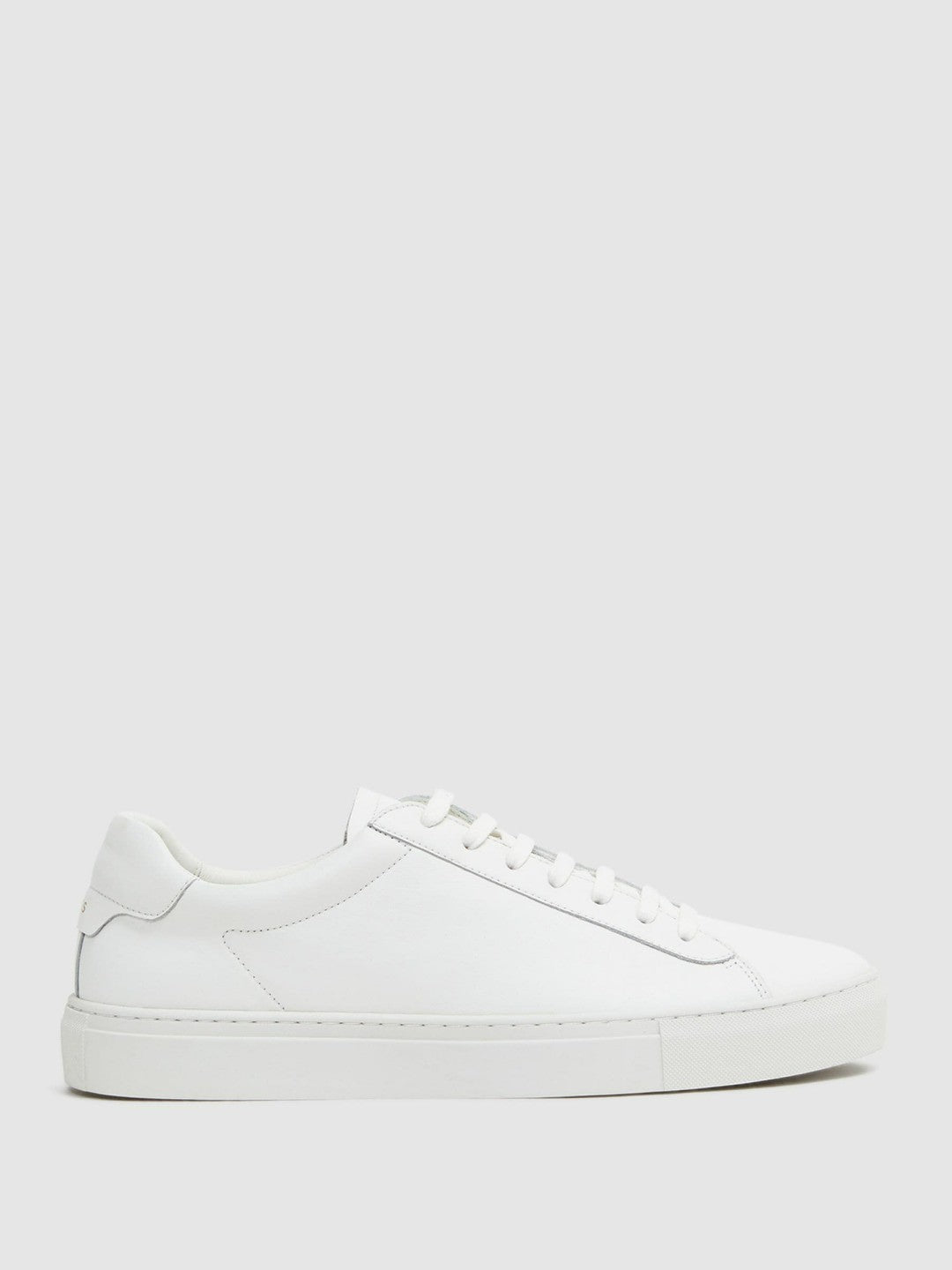 Leather Low-Top Trainers in White | Reiss Men Featured