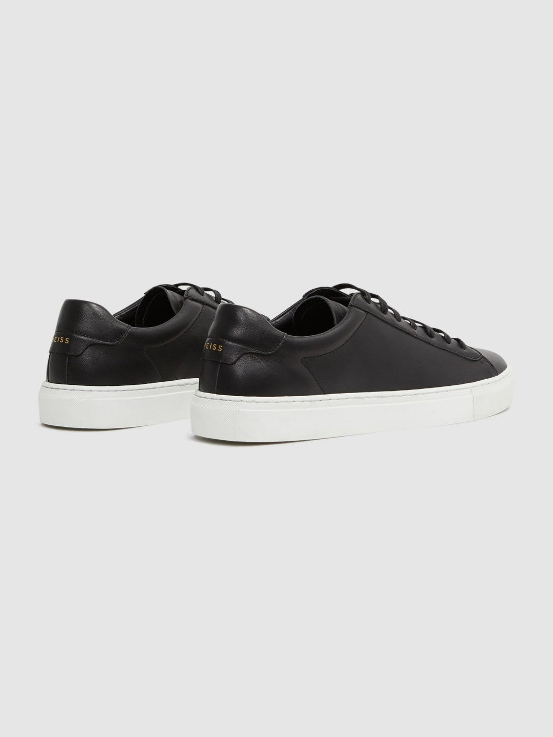 Leather Low-Top Trainers in Black | Reiss Men Popular