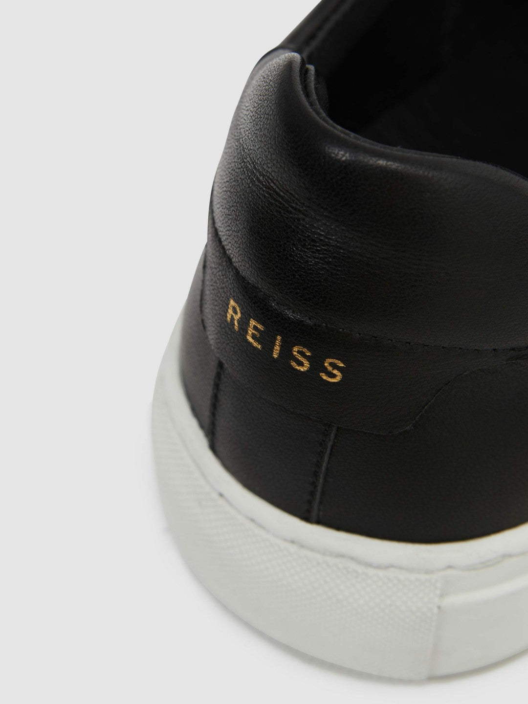Leather Low-Top Trainers in Black | Reiss Men Popular