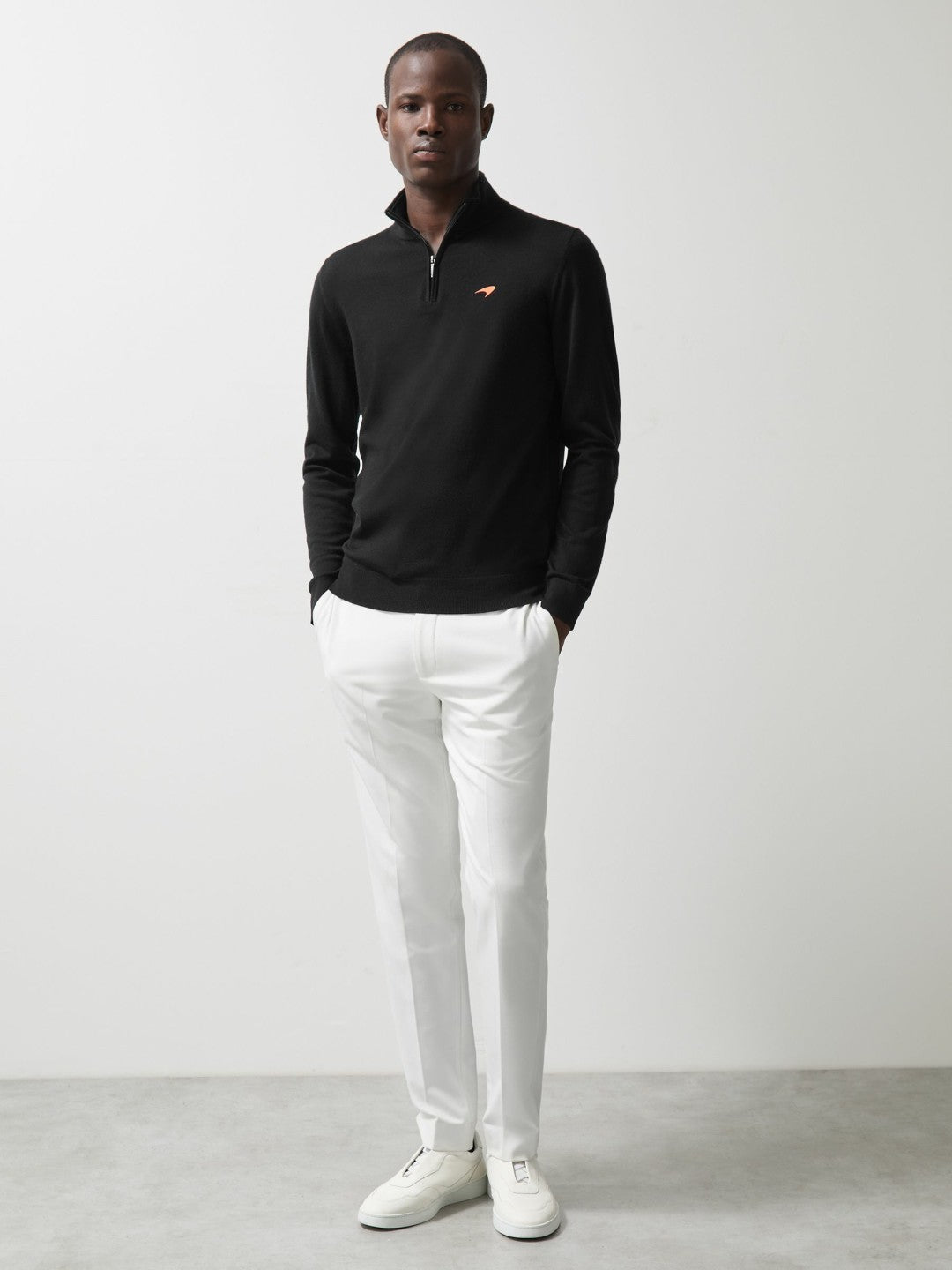 McLaren F1 Team Merino Half-Zip Jumper in Black | Reiss Men Recommended