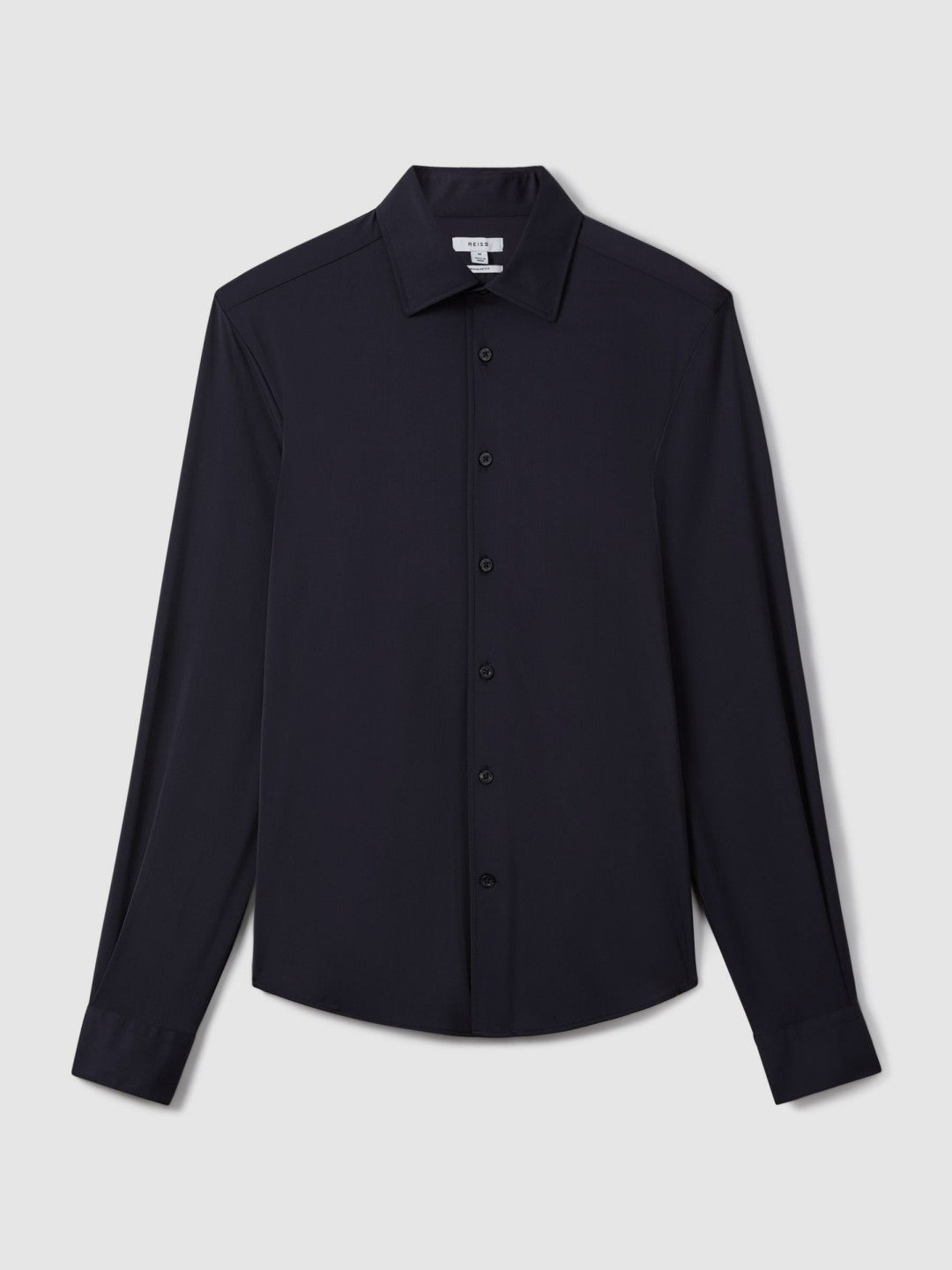 Long-Sleeve Travel Shirt in Navy | Reiss Men New