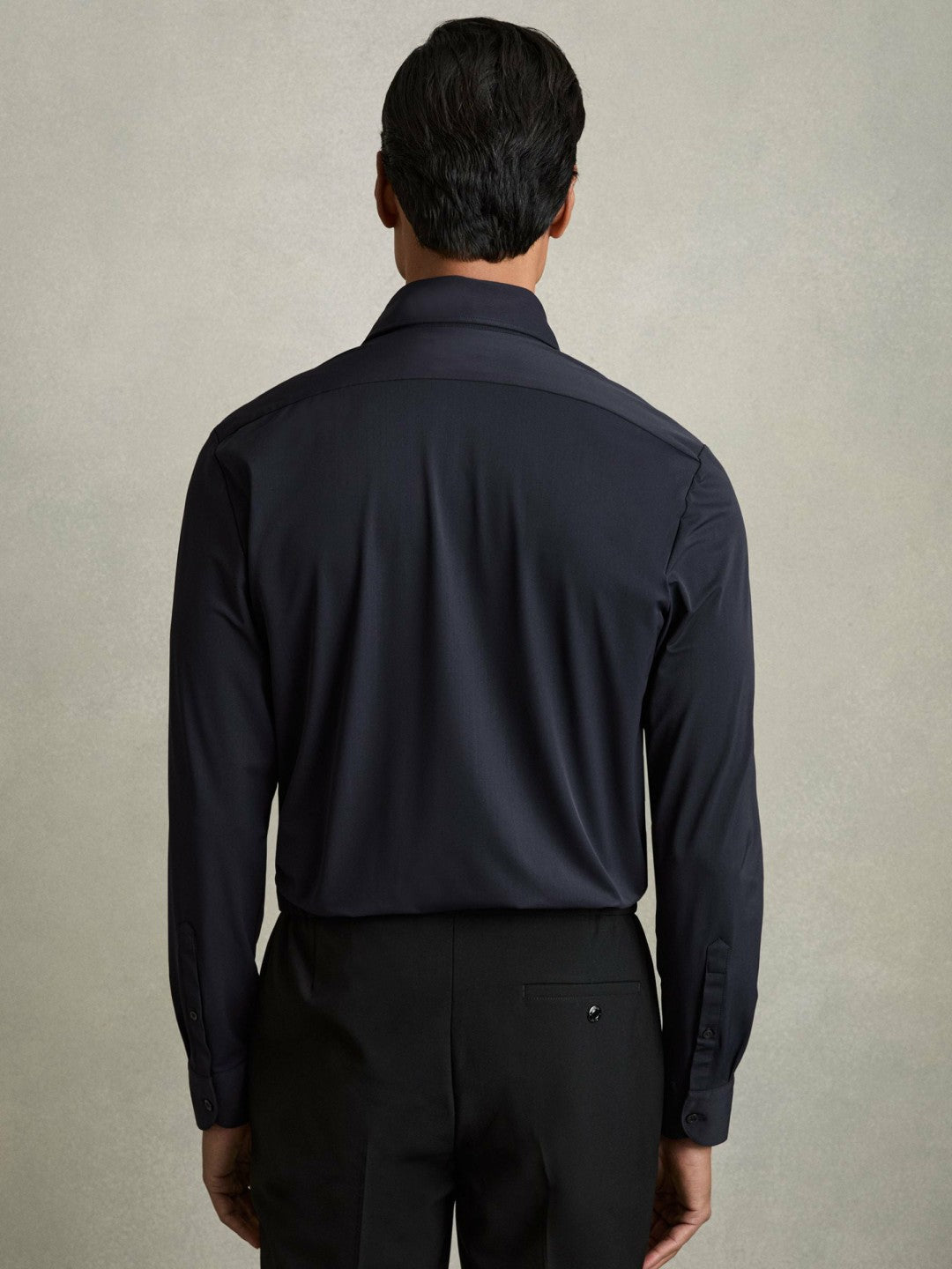 Long-Sleeve Travel Shirt in Navy | Reiss Men New