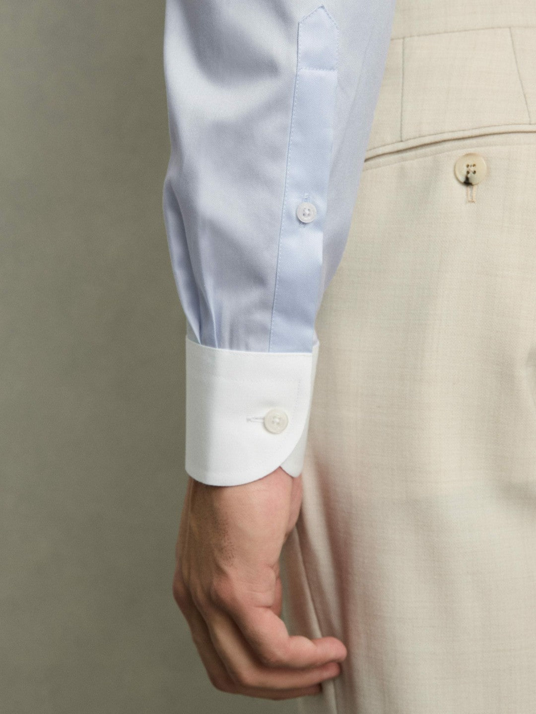 Regular-Fit Cotton Pin-Collar Shirt in Contrast S Blue | Reiss Men Featured